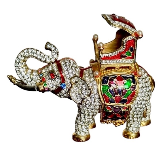 CIEL Maharaja Elephant Trinket Box Swarovski Crystals Collectible Holiday  Gift - Picture 6 of 9